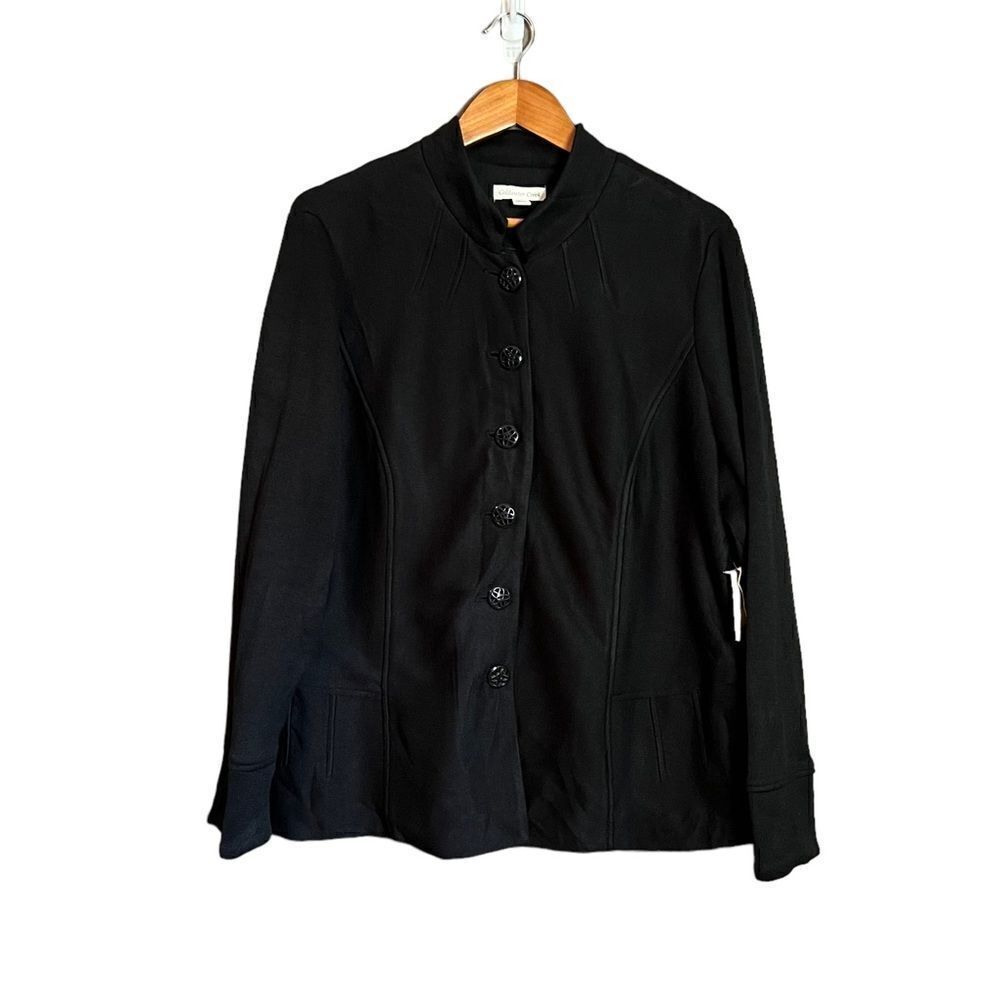 NWT! Coldwater creek black double knit coat